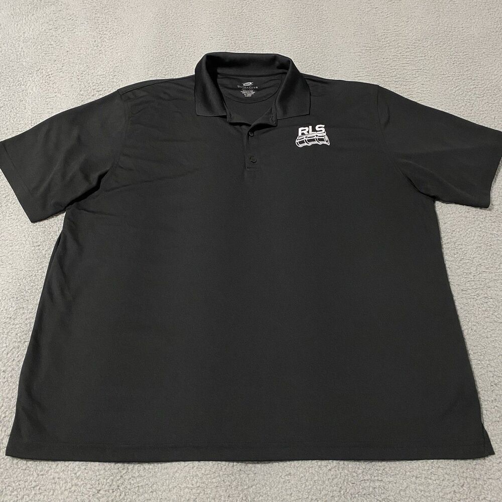 RLS Rapid Locking System Polo Shirt Mens 2XL XXL Black Short Sleeve Employee